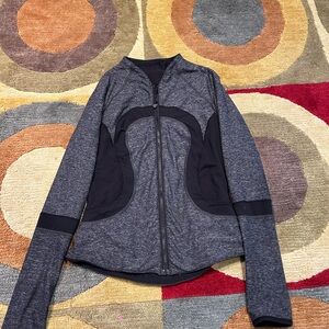 Lululemon Find Your Bliss Jacket Reversible Black Heather Grey Soul Cycle Logo 8